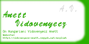anett vidovenyecz business card